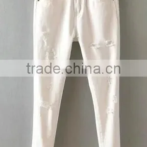 Runwaylover EY0634P 2017 Trendy Sexy Women's Blue Distroyed Holes Ripped Skinny Jeans Denim Pants thumbnail-1
