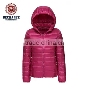 2016 New Fashion Ladies Winter and Autumn Hooded Short Slim White Duck Down Ultralight Down Jacket Wholesale Clothing thumbnail-1