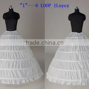 6 Hoops White Crinoline Petticoat Underskirt Wedding thumbnail-1
