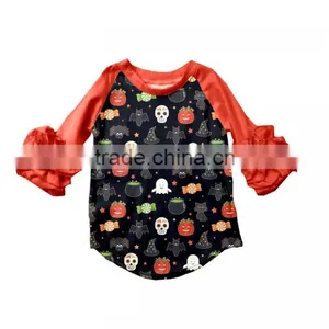 Wholesale Icing Ruffle Raglan Tops Halloween Ruffle Shirts Icing Raglan Ruffle Shirts for Toddler thumbnail-1