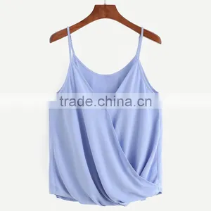 Polyester Crop Top Tank Top2017 New Arrive Womens Different Size for Choice & Short Front Long Back Printed thumbnail-1