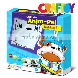 DIY Toy Kit Artist Canvas Set Color Your Animal Pal Bulldog thumbnail-2