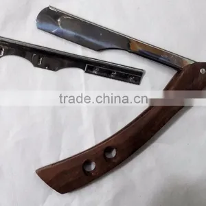 CUT THROAT SHAVETTE STRAIGHT SHAVING RAZOR WOODEN HANDLE thumbnail-2