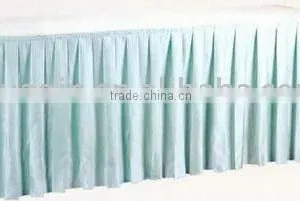 100%polyester Jersey Stretch Wedding Table Skirting With Top Cover Banquet Table Skirting thumbnail-1