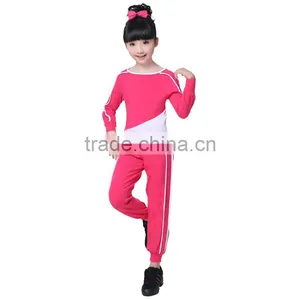 New Spring Girls Boutique Clothing Sets O Neck Long Sleeve Trendy Tracksuits Children Gymnastics/Sport Suits thumbnail-4