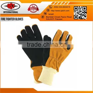 Leather Work Gloves With Insulated Split Cowhide for Firefighter thumbnail-3