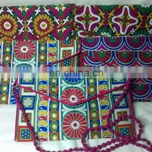 Hot Sale Fancy Beaded Mirror Women's Girl's Embroidery Work Hand Made Vogue Indian Clutch Bag thumbnail-3