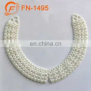 Elegant Ladies Clothing Decoration Crochet Pearl Beads Trim thumbnail-1