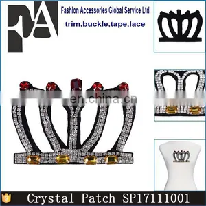 Cheap Beaded Crystal Crown Patches For Bags Clothing thumbnail-5