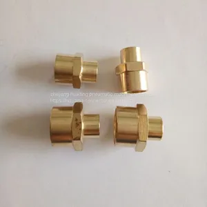 Brass Female Nipple F1/8xF1/2 , BSP ,BSPT,NPT,G,ZG Thread Adaptor thumbnail-1