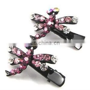 2013 Newest Fashion Alloy Dragonfly Rhinestone Hair Clip thumbnail-1