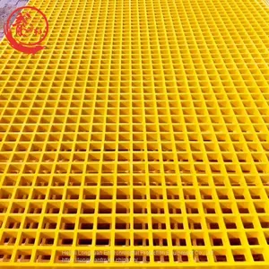 Yellow Molded Fiberglass Floor Grating / Plastic Grating Panels thumbnail-1