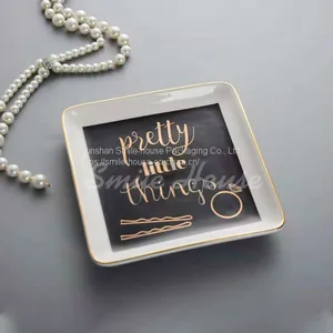 Square Shaped Ring Dishes, Jewelry Dishes. Trinket Dishes thumbnail-2