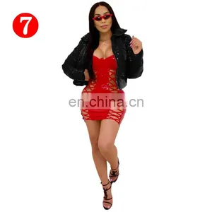 Bright Shiny Gold Winter Cropped Warm Parka Women Casual Fashion Clothes 2020 Long Sleeve Bubble Coat Puffer Jacket Outwears thumbnail-7