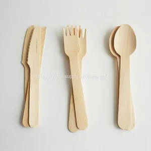 Great Price Parties Wedding Events Disposable Biodegradable 16cm Wooden Cutlery Set thumbnail-3
