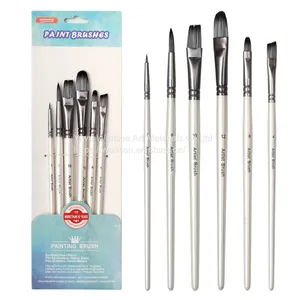 Shapes White Handle Oil Painting Brush Set for Art School thumbnail-1