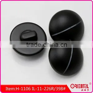 High End Black Mushroom Shape Plastic Coat Button With Laser Designs thumbnail-3