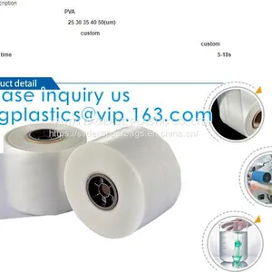 WATER SOLUBLE BAG, PVA MOULD PEEL FILM, POLYVINYL ALCOHOL, LAUNDRY SACK, DETERGENT POD PACK thumbnail-1