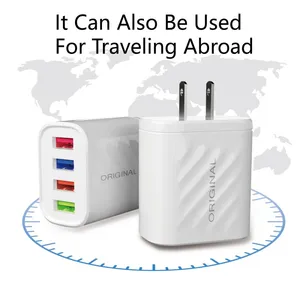 Hot Selling Quick Charge 2.0 US EU Charging Plug 4USB Port Suitable for Different Mobile Phones thumbnail-4