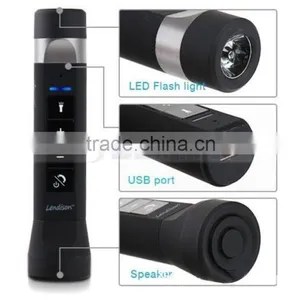Round Portable Bluetooth LED Flashlight Riding Bike Speaker With Torch Holder thumbnail-3