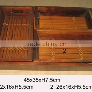 Bamboo Tray With Appartment thumbnail-1