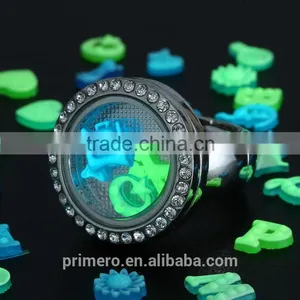 New Arrival Luminous Locket Ring Floating Memory Charm Jewelry thumbnail-2