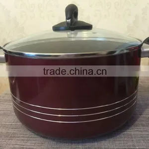 Quality Non-stick Red Caldero With Class Lid and Bakelite Handle thumbnail-1