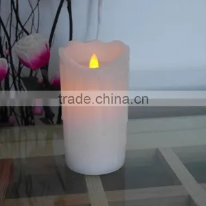 Flickering Flame LED Wax Candle Metled Finish With Timer thumbnail-1