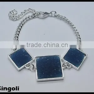 Blue IBIZA Rock Volcanic Rock Silver Chain Lobster Clasp 2014 Wholesale Alili Express Fashion Bracelet Jewelry thumbnail-1