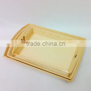 Handmade Antique Wooden 2015 Nested Rectangle Tray/plate Pine thumbnail-1