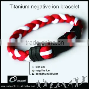 Wholesale Logo Custom Titanium Braided Cord Bracelet thumbnail-1