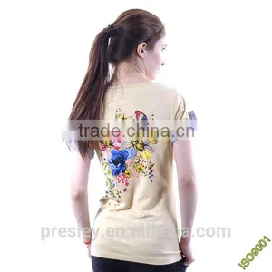 2016 Custom Design High Quality Women T-shirt in 100% Cotton O-neck t Shirts With Printing thumbnail-3