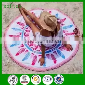 China Suppliers Microfiber Printed Beach Round Towel Promotion thumbnail-1