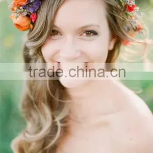 New Artificial Flower Crown Decorative Artificial Flower Crown Headband Flower thumbnail-5