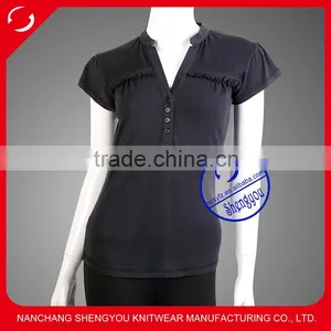 Custom New Design100 Cotton Women Polo t Shirt Wholesale China thumbnail-1