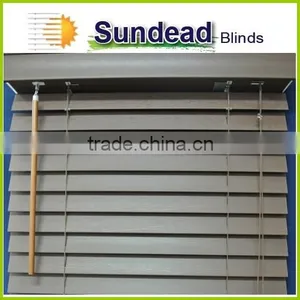 Faux Wood Indoor Venetian Blinds 2'' Inches Vinyl Faux Wood Blinds Office Curtains and Blinds thumbnail-1