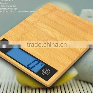 Bamboo Platform & Blue Backlight Kitchen Scale With Bluetootth Function thumbnail-1