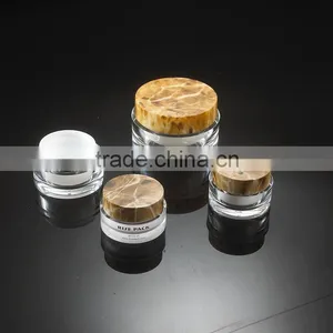 Marble Pattern Cosmetic Round Straight Acrylic Cream Jars thumbnail-1
