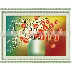 5D Flower Cross Stitch Sets for DIY Home Decoration With CXC Thread and Aida Fabric thumbnail-1