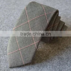Checked 100% Plain Cotton Ties Business Wedding Party Ties thumbnail-2