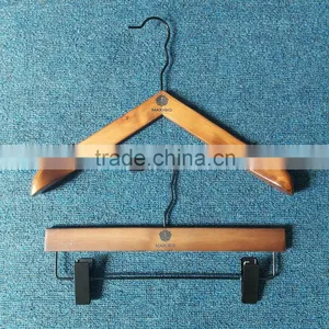 Wooden Trouser Hanger Popular Swivel Hook Wooden Trouser Hanger Clips thumbnail-6