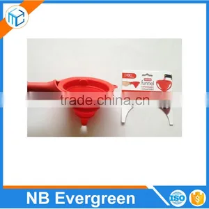Silicone Folding Funnel, Food Grade Silicone Wine Folding Funnel With Plastic Handle thumbnail-2
