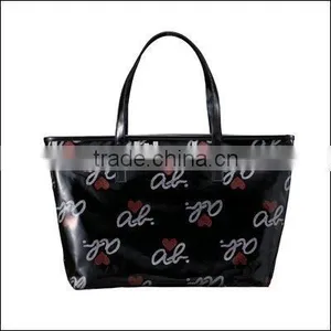 Black Tote Handbag PVC Tote Bag thumbnail-1
