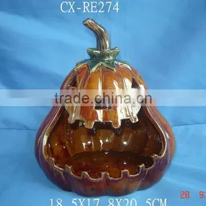 Ceramic Pumpkin Halloween Candy Bowl thumbnail-1