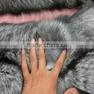 Silver Color Animal Skin Fox Fur Pelts Genuine Silver Fox Fur Skin thumbnail-2