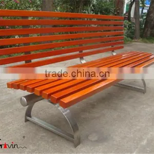Camphor Solid Wood and Stainless Steel Bench Seat Urban Furniture China thumbnail-1