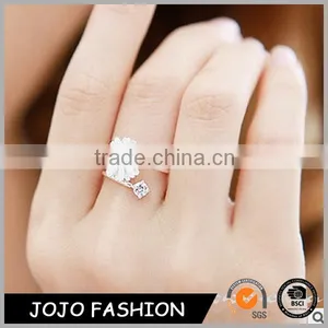 Cheapest Popular Rhinestone Flower Design Charm Cuff Ring for Woman thumbnail-1
