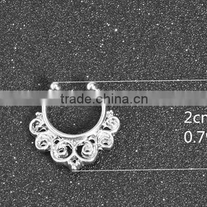 Alloy Charms Fake Septum Nose Ring Non Piercing Hanger Clip On Jewelry thumbnail-6