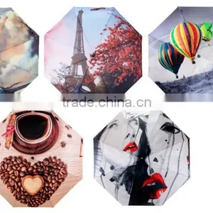 Custom 190t Fabric Material Landscape Photo Print Straight Umbrella thumbnail-2