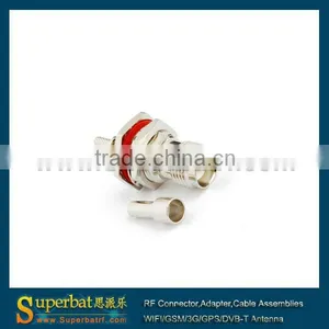 Rp-tnc Female Connector Crimp Jack(Male Pin) Bulkhead O-ring Connector for RG174 RG316 LMR100 Cable thumbnail-1